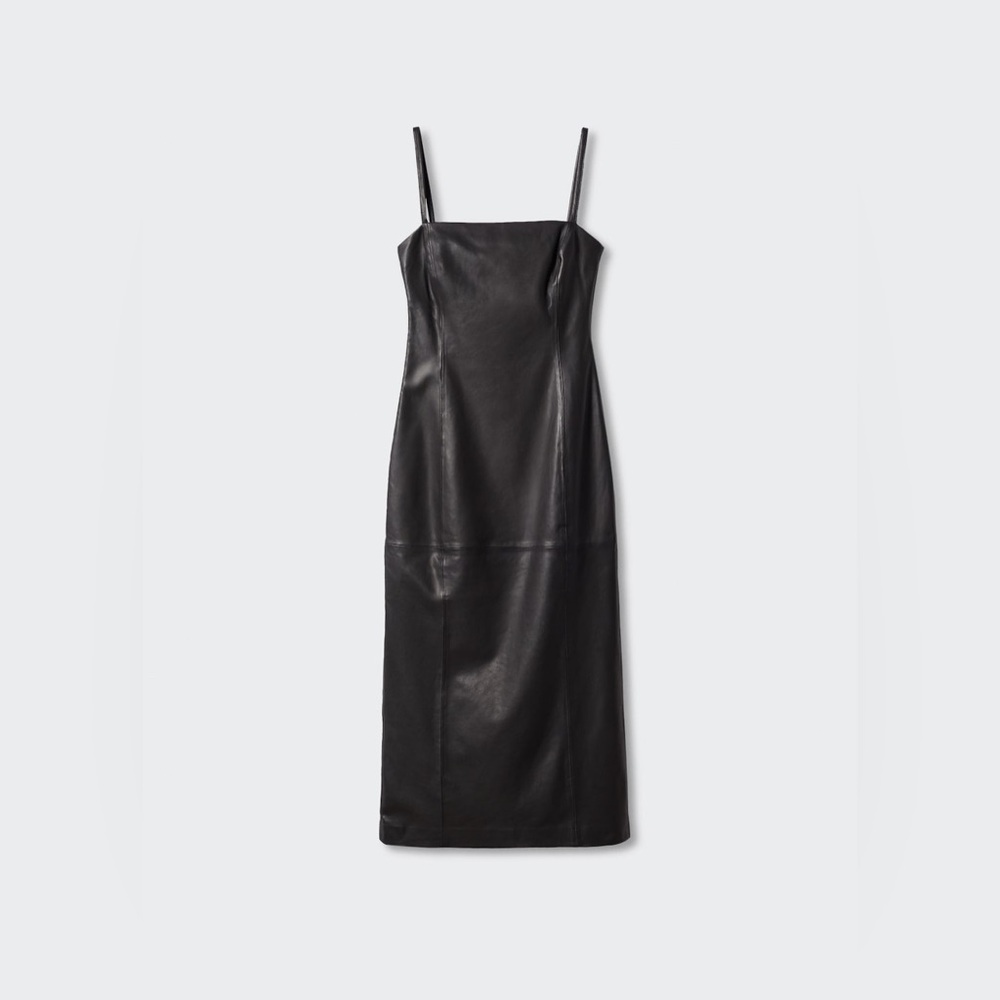 Mango Black Leather Dress